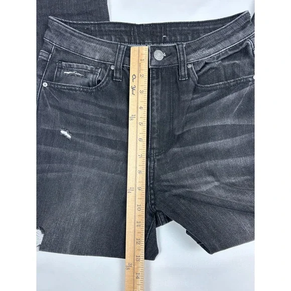 RSQ Jeans Women's "Vintage Mom" Black Denim Pants Distressed 26x27 Stretch - Picture 10 of 11